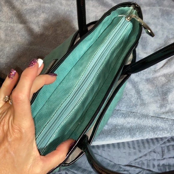 EUC Beijo Bag textured Blue Shoulder Satchel Hand Purse Tote - Picture 13 of 16